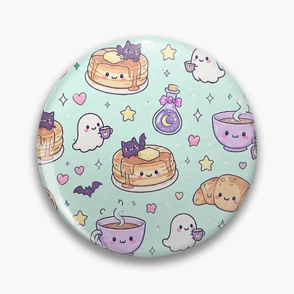Item preview, Kawaii Spooky Breakfast Mix Pattern designed and sold by Soft Berry Studio.