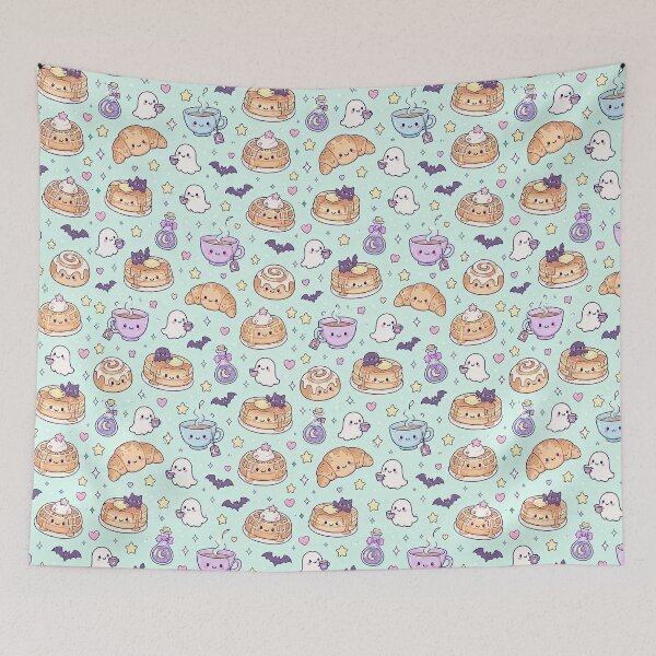 Item preview, Kawaii Spooky Breakfast Mix Pattern designed and sold by Soft Berry Studio.