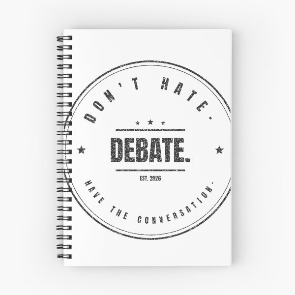 Item preview, Don't Hate Debate Vintage Badge - Distressed Civil Discourse Emblem Shirt designed and sold by BeGoodCo.