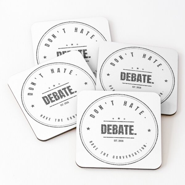 Item preview, Don't Hate Debate Vintage Badge - Distressed Civil Discourse Emblem Shirt designed and sold by BeGoodCo.