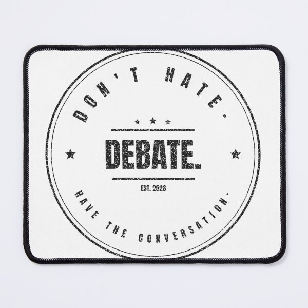 Item preview, Don't Hate Debate Vintage Badge - Distressed Civil Discourse Emblem Shirt designed and sold by BeGoodCo.