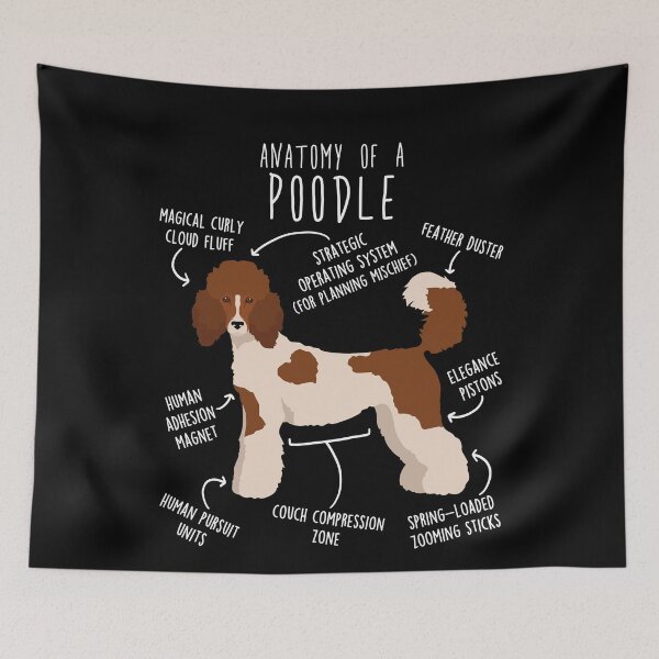 Item preview, Parti Standard Poodle Dog Anatomy designed and sold by Clara Hollins.