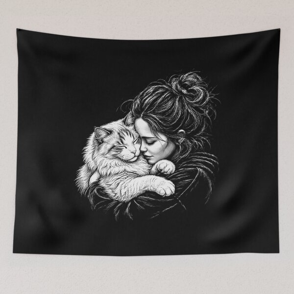 Item preview, Ragamuffin Cat Cuddling Girl designed and sold by gunaone-design.