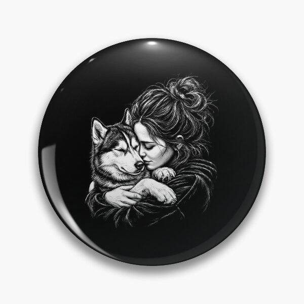 Item preview, Siberian Husky Dog Cuddling Girl Hugging Dog Lover designed and sold by gunaone-design.