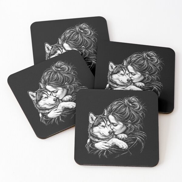 Item preview, Siberian Husky Dog Cuddling Girl Hugging Dog Lover designed and sold by gunaone-design.