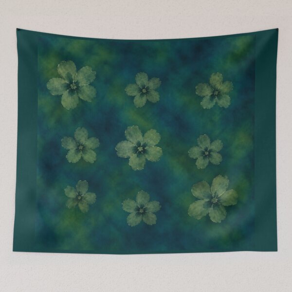 Item preview,  Moody Teal and Forest Green Botanical Blossom Pattern designed and sold by RescueHeart10.