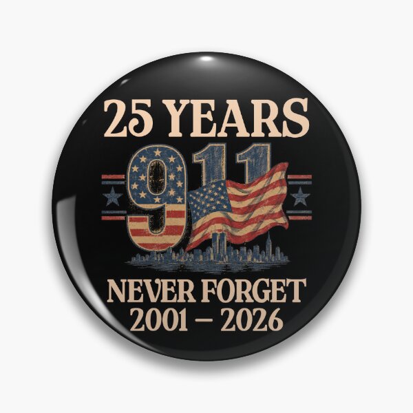 Item preview, 9/11 25 Years Never Forget Vintage American Flag Design designed and sold by ArtofDari.