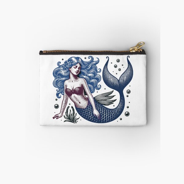 Item preview, Vintage Woodcut Mermaid Teal Blue Ocean Graphic designed and sold by AXENT Designs.