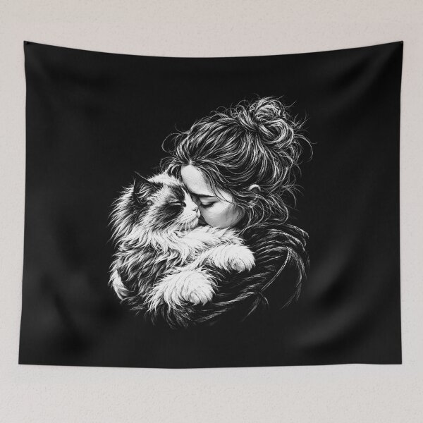 Item preview, Ragdoll Cat hugging Girl designed and sold by gunaone-design.