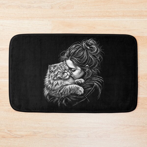 Item preview, Persian Cat Hugging Girl designed and sold by gunaone-design.