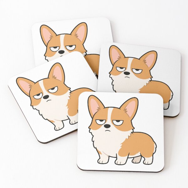 Item preview, Grumpy Corgi Resting Bitch Face Cartoon designed and sold by Bitchy Little Things.