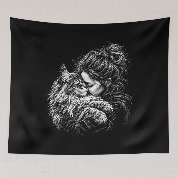 Item preview, Maine Coon Cat Hugger Girl  designed and sold by gunaone-design.