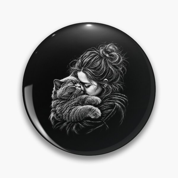 Item preview, British Shorthair Cat Hugging Woman designed and sold by gunaone-design.