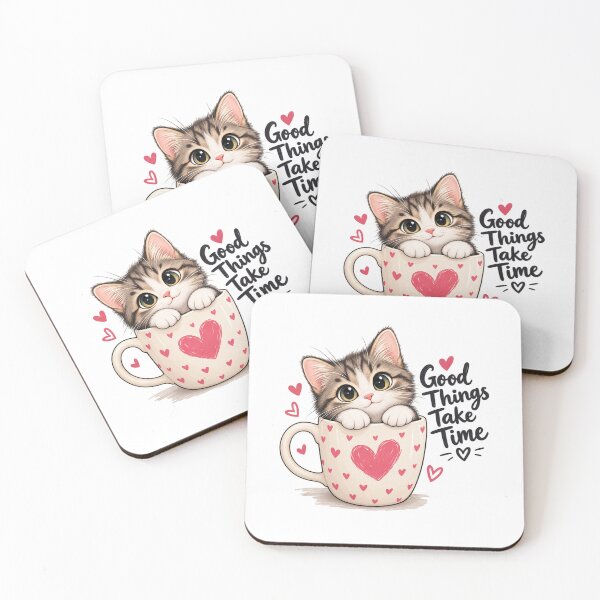 Item preview, Cute Cat Coffee Good Things Take Time designed and sold by saly55887.