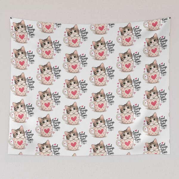 Item preview, Cute Cat Coffee Good Things Take Time designed and sold by saly55887.