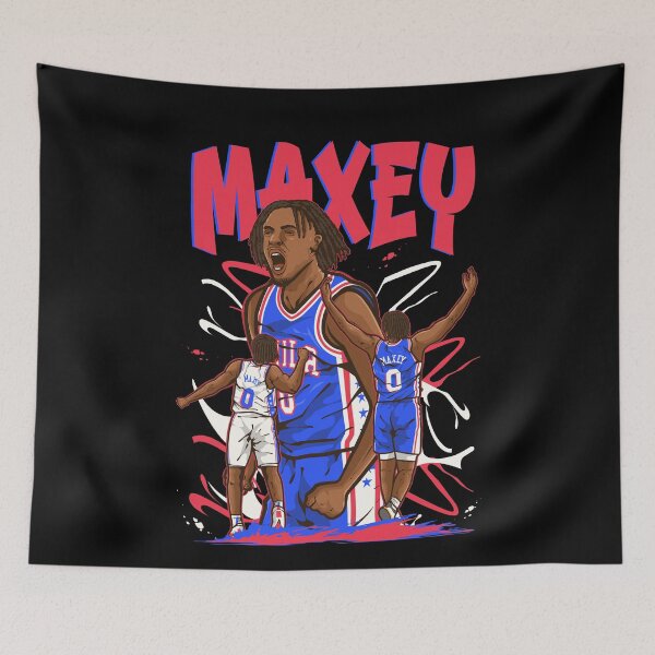Aperçu de l'œuvre Dessin animé de Tyrese Maxey créée et vendue par RatTrapTees.