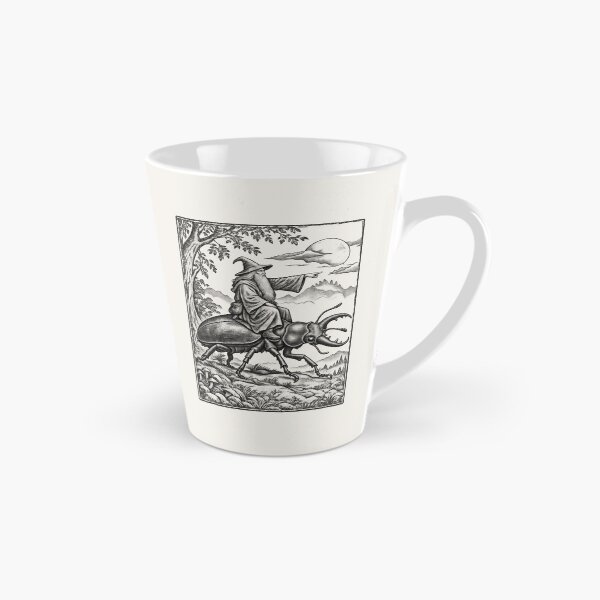 Item preview, Medieval Wizard Stag Beetle Rider, Vintage Woodcut Fantasy Art designed and sold by AmiGraph.