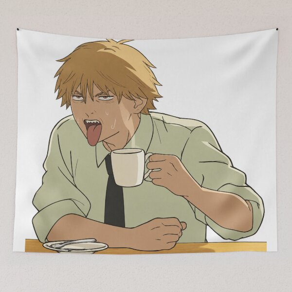 Item preview, Denji with a cup of coffe designed and sold by Migi-Desu.