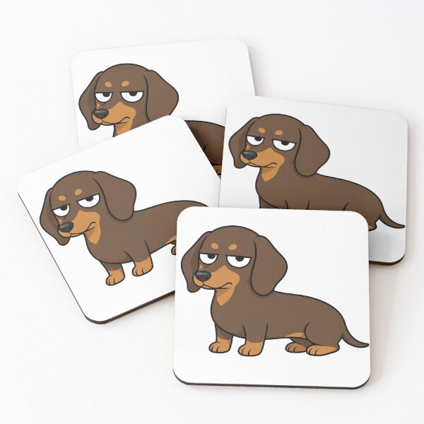 Item preview, Grumpy Dachshund Resting Bitch Face Cartoon designed and sold by Bitchy Little Things.