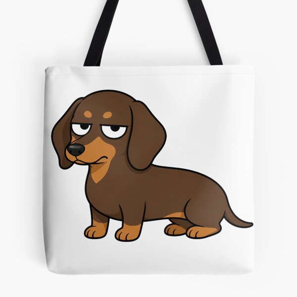Item preview, Grumpy Dachshund Resting Bitch Face Cartoon designed and sold by Bitchy Little Things.
