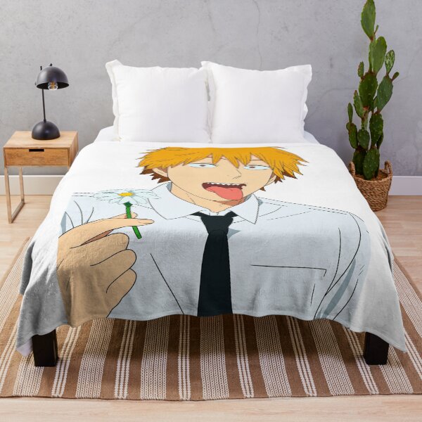 Item preview, Denji with a flower smiling designed and sold by Migi-Desu.