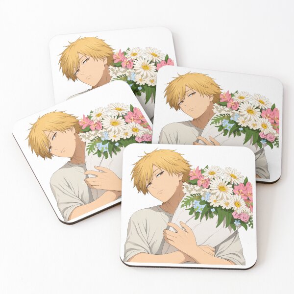 Item preview, Denji with a bouquet of flowers designed and sold by Migi-Desu.