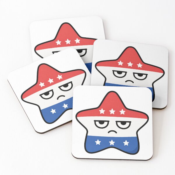 Item preview, Grumpy Patriotic Star Resting Bitch Face Cartoon designed and sold by Bitchy Little Things.