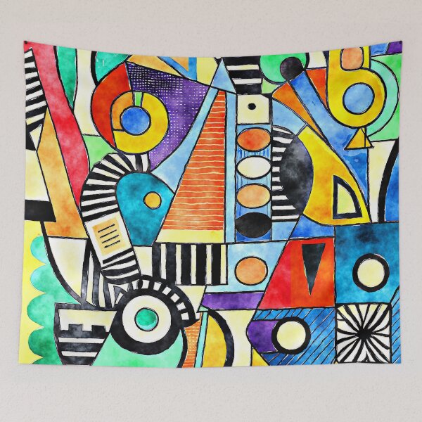 Item preview, Colorful Cool Cubism Abstract Art Sleek Designs designed and sold by DEC02.