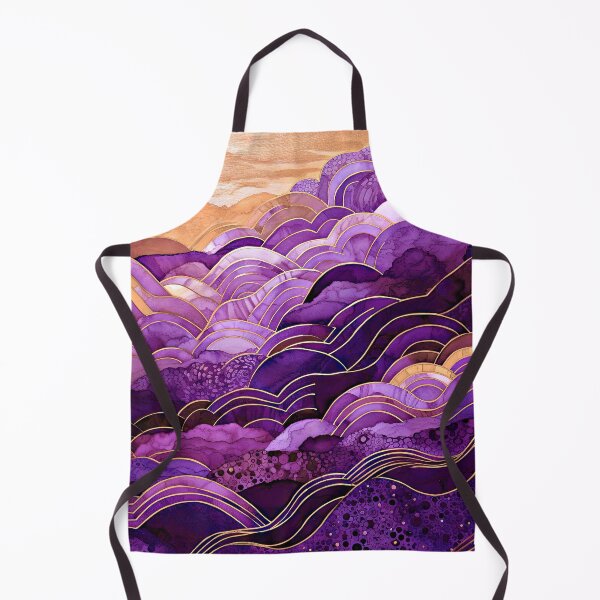 Item preview, Purple Ocean Waves Abstract Art With Golden Sunset designed and sold by DEC02.