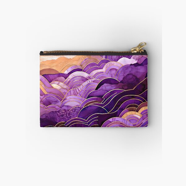Item preview, Purple Ocean Waves Abstract Art With Golden Sunset designed and sold by DEC02.