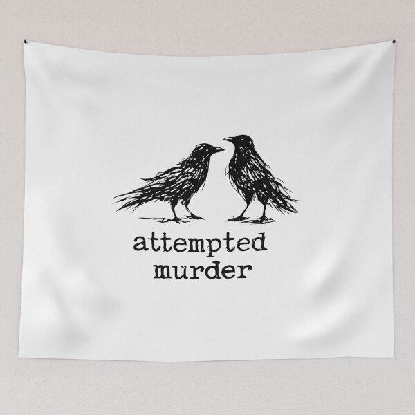 Item preview, Attempted Murder Crows — Funny Gothic Bird Pun Design designed and sold by Krasnovaovaova.