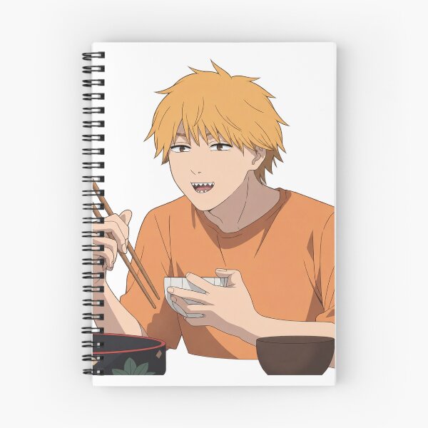 Item preview, Denji eating designed and sold by Migi-Desu.