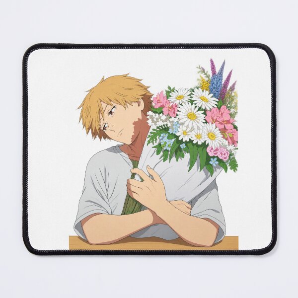 Item preview, Denji with flowers designed and sold by Migi-Desu.