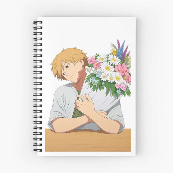 Item preview, Denji with flowers designed and sold by Migi-Desu.