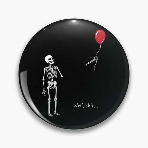 Item preview, Skeleton with Red Balloon — Dark Funny Halloween Quote Art designed and sold by Krasnovaovaova.