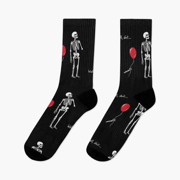 Item preview, Skeleton with Red Balloon — Dark Funny Halloween Quote Art designed and sold by Krasnovaovaova.