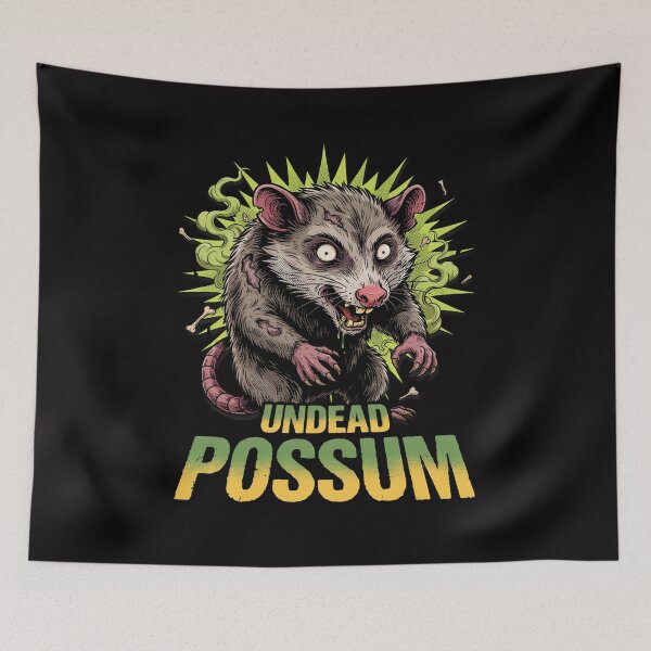 Item preview, Opossum Undead Creature Zombie Creepy with Zom-Bones designed and sold by OurFunnyDesigns.