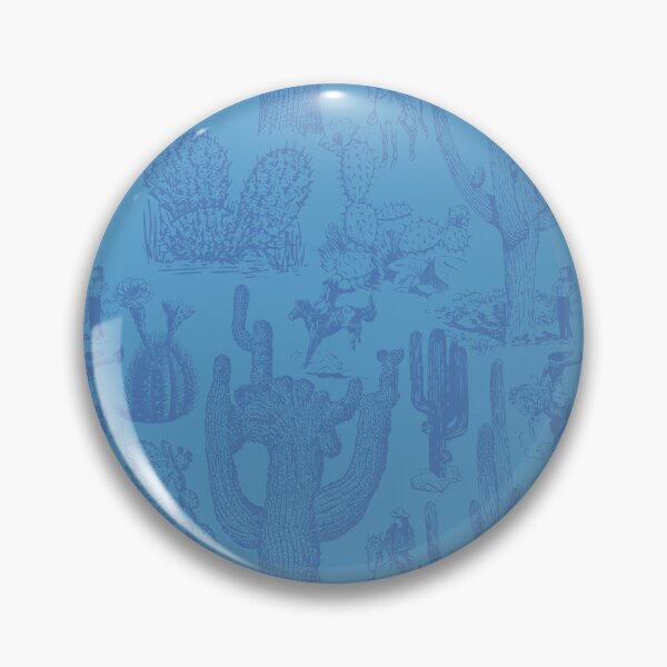 Item preview, Western Cactoile with Cowgirls in Tonal Berry Blue designed and sold by YesterdayColl.