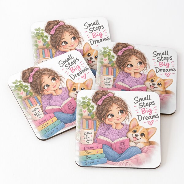 Item preview, Girl Reading With Cute Dog designed and sold by saly55887.