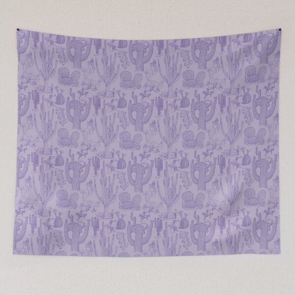 Item preview, Western Cactoile with Cowgirls in Tonal Lavender designed and sold by YesterdayColl.