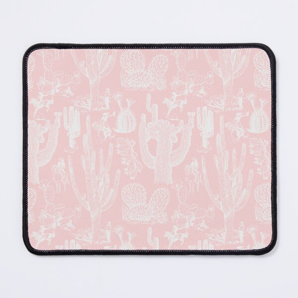 Item preview, Western Cactoile with Cowgirls in Light Dogwood Pink + White designed and sold by YesterdayColl.