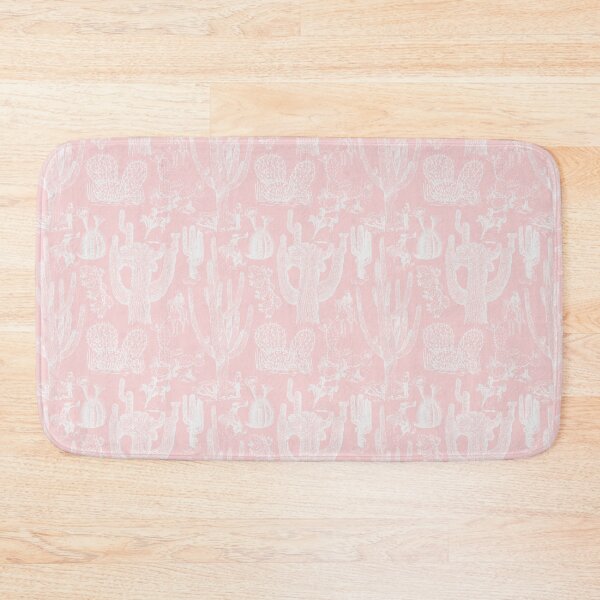 Item preview, Western Cactoile with Cowgirls in Light Dogwood Pink + White designed and sold by YesterdayColl.