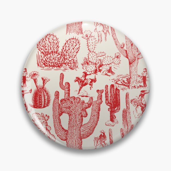 Item preview, Western Cactoile with Cowgirls in Cream + Holiday Red designed and sold by YesterdayColl.