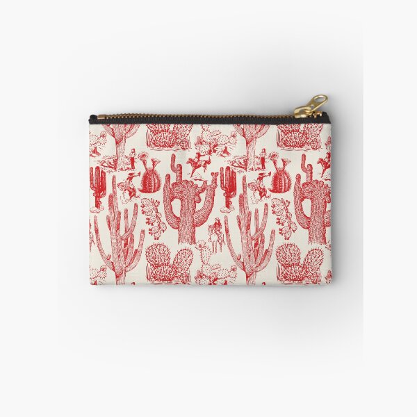 Item preview, Western Cactoile with Cowgirls in Cream + Holiday Red designed and sold by YesterdayColl.