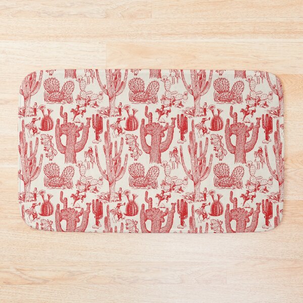 Item preview, Western Cactoile with Cowgirls in Cream + Holiday Red designed and sold by YesterdayColl.