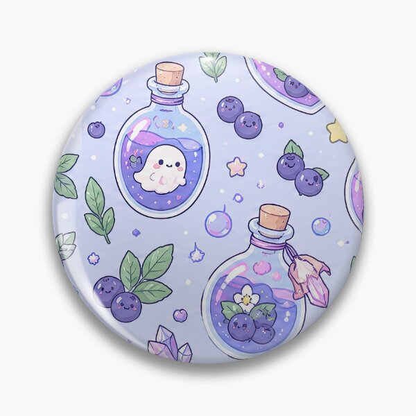 Item preview, Kawaii Magic Blueberry Potion Pattern designed and sold by Soft Berry Studio.