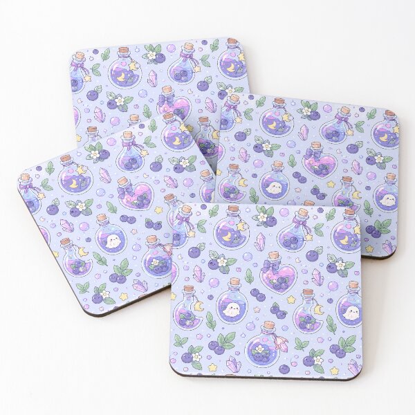 Item preview, Kawaii Magic Blueberry Potion Pattern designed and sold by Soft Berry Studio.