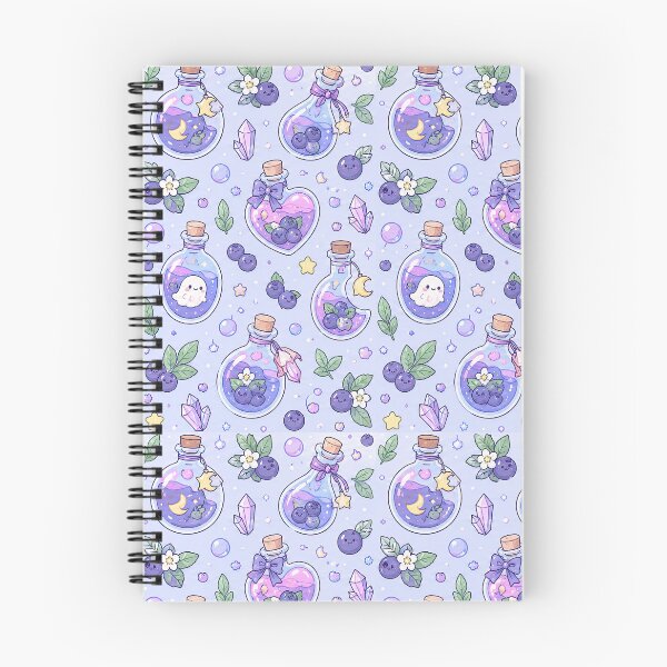 Item preview, Kawaii Magic Blueberry Potion Pattern designed and sold by Soft Berry Studio.