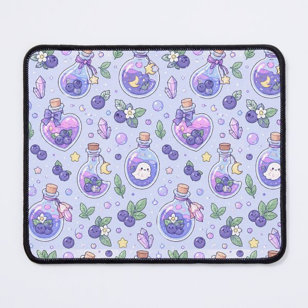 Item preview, Kawaii Magic Blueberry Potion Pattern designed and sold by Soft Berry Studio.