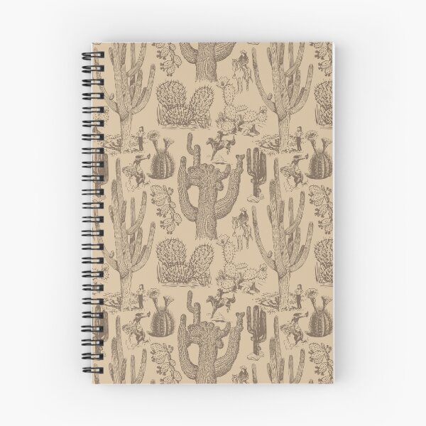 Item preview, Western Cactoile with Cowgirls in Tonal Tan designed and sold by YesterdayColl.